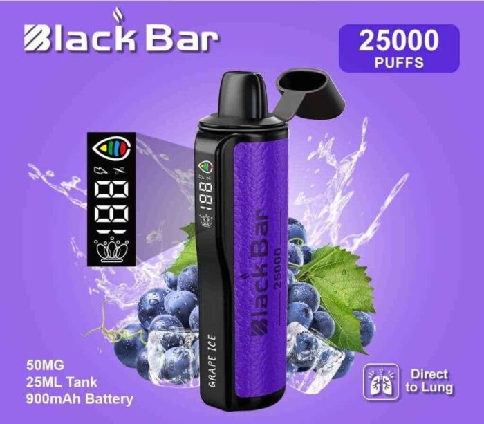 BLACK Bar 25000 Puffs 50MG Disposable Vape in Dubai GRAPE-ICE