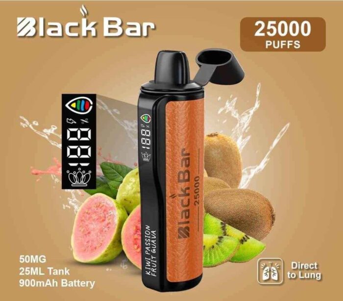 BLACK Bar 25000 Puffs 50MG Disposable Vape in Dubai KIWI-PASSION-FRUIT-GUAVA