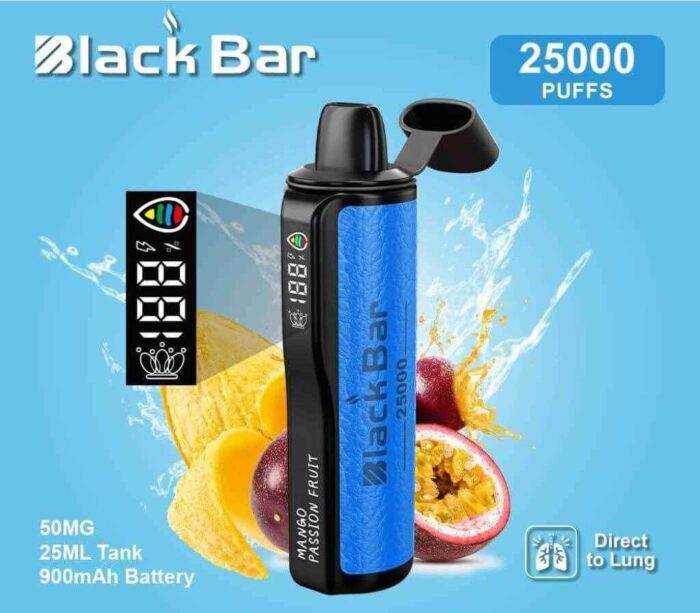 BLACK Bar 25000 Puffs 50MG Disposable Vape in Dubai MANGO-PASSION-FRUIT