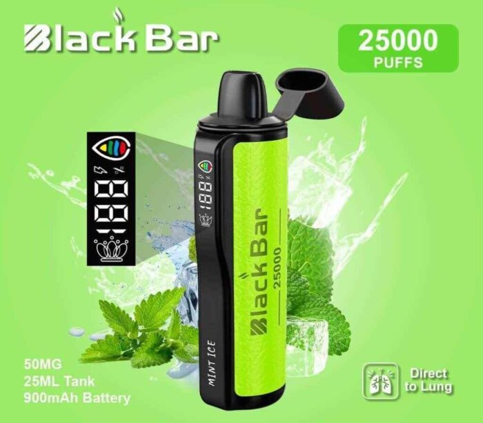 BLACK Bar 25000 Puffs 50MG Disposable Vape in Dubai MINT-ICE