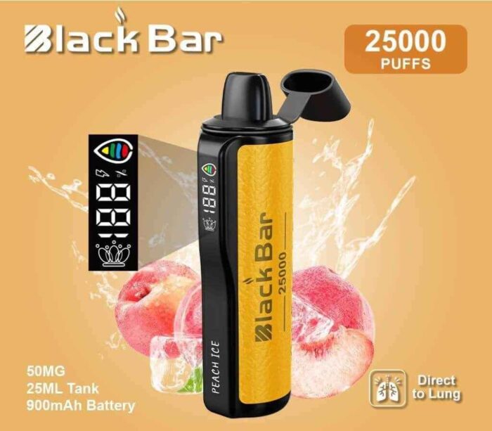 BLACK Bar 25000 Puffs 50MG Disposable Vape in Dubai PEACH-ICE