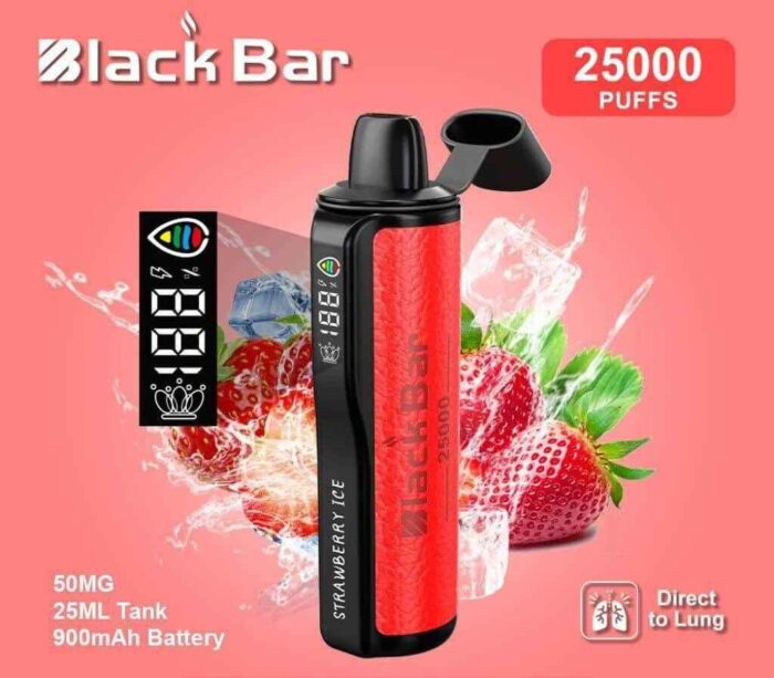 BLACK Bar 25000 Puffs 50MG Disposable Vape in Dubai STRAWBERRY-ICE