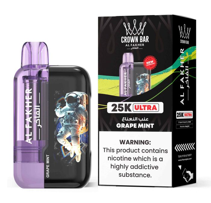 Al Fakher Ultra 25000 Puffs 50MG Disposable Vape Price in Dubai Grape Mint