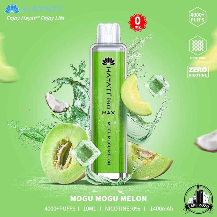 HAYATI Pro Max 4000 Puffs 20MG Disposable Vape Price in Dubai MOGU MOGU MELON