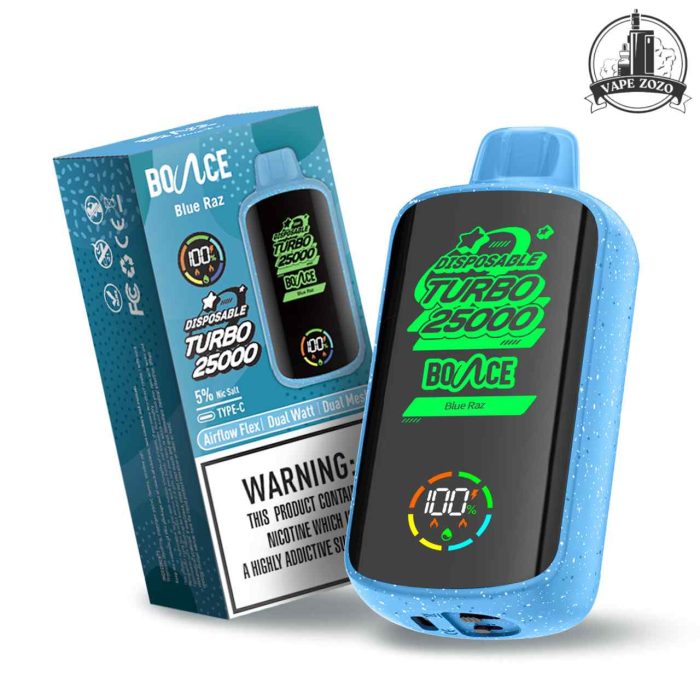 BOUNCE Turbo 25000 Puffs 50MG Disposable Vape Price in Dubai Blue Razz