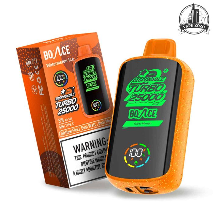 BOUNCE Turbo 25000 Puffs 50MG Disposable Vape Price in Dubai Triple Mango