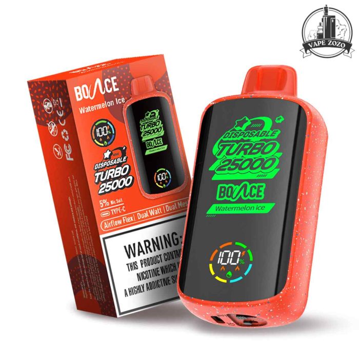 BOUNCE Turbo 25000 Puffs 50MG Disposable Vape Price in Dubai Watermelon Ice