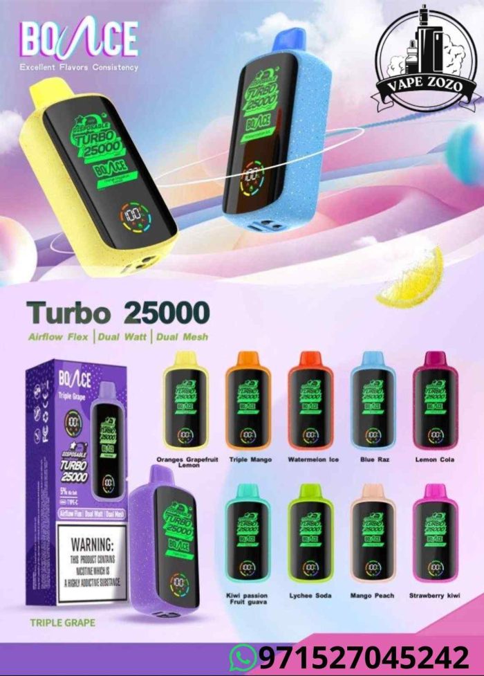 BOUNCE Turbo 25000 Puffs 50MG Disposable Vape Price in UAE