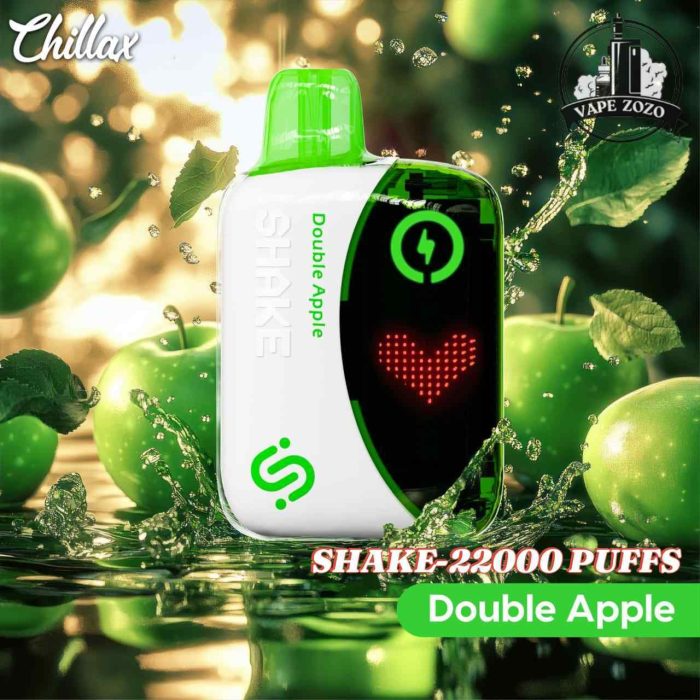 CHILLAX Shake 22000 Puffs 50MG Nicotine LED Indicator Disposable Vape Price in Dubai DOUBLE APPLE