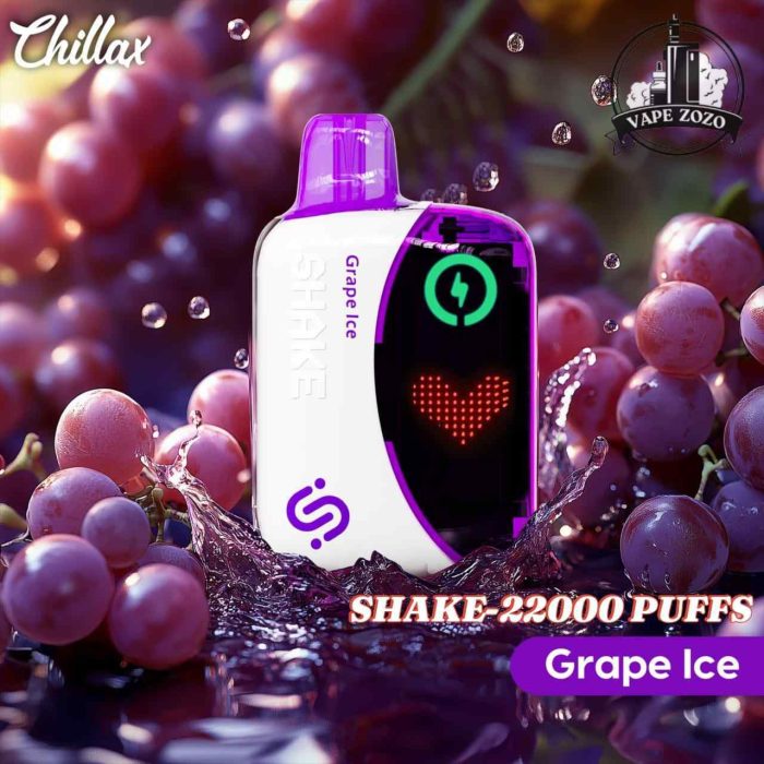 CHILLAX Shake 22000 Puffs 50MG Nicotine LED Indicator Disposable Vape Price in Dubai GRAPE ICE