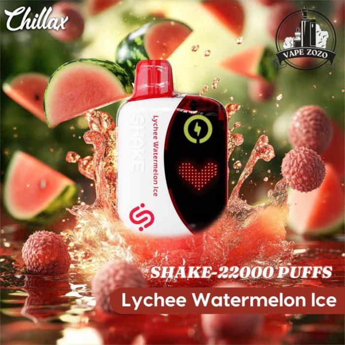 CHILLAX Shake 22000 Puffs 50MG Nicotine LED Indicator Disposable Vape Price in Dubai LYCHEE WATERMELON ICE