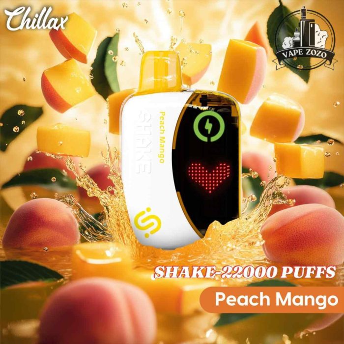 CHILLAX Shake 22000 Puffs 50MG Nicotine LED Indicator Disposable Vape Price in Dubai PEACH MANGO