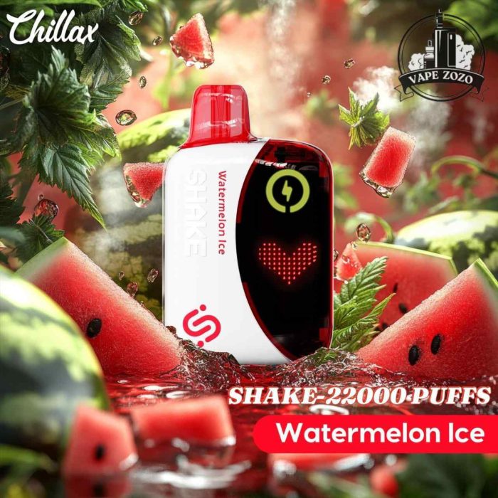 CHILLAX Shake 22000 Puffs 50MG Nicotine LED Indicator Disposable Vape Price in Dubai WATERMELON ICE