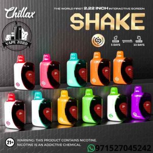 CHILLAX Shake 22000 Puffs 50MG Nicotine LED Indicator Disposable Vape in Dubai