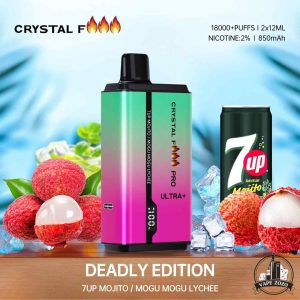 CRYSTAL Fire Pro Ultra 18000 Puffs Disposable Vape Price in Dubai 7up Mojito Mogu Mogu Lychee