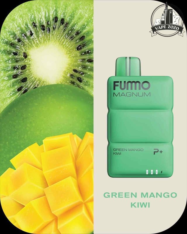 FUMMO Magnum 8000 Puffs 20MG Disposable Vape Price in Dubai GREEN MANGO KIWI