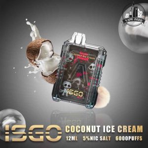 ISGO 6000 Puffs 50Mg Disposable Vape Price in Dubai Coconut Ice Cream