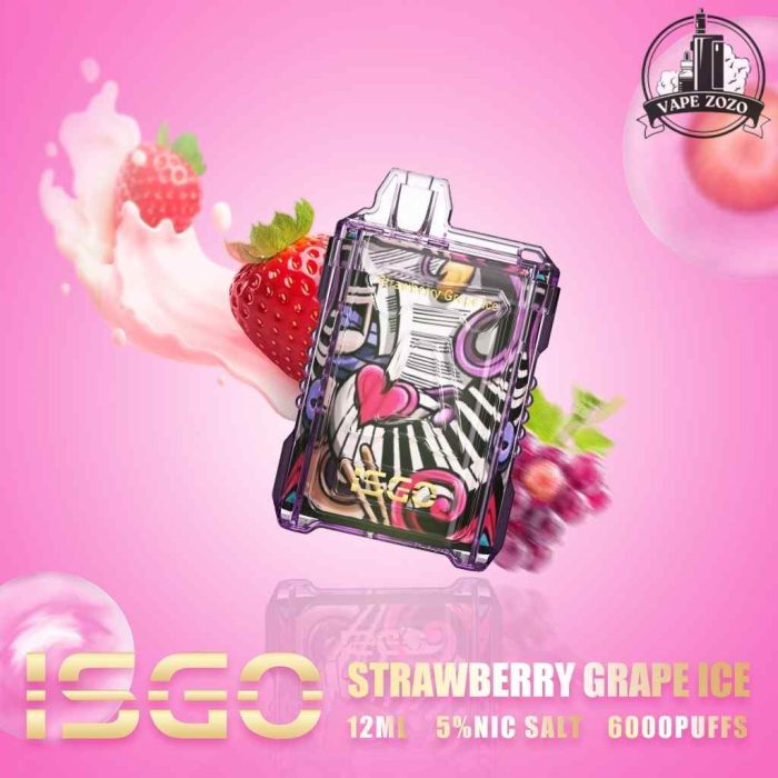 ISGO 6000 Puffs 50Mg Disposable Vape Price in Dubai Strawberry Grap Ice