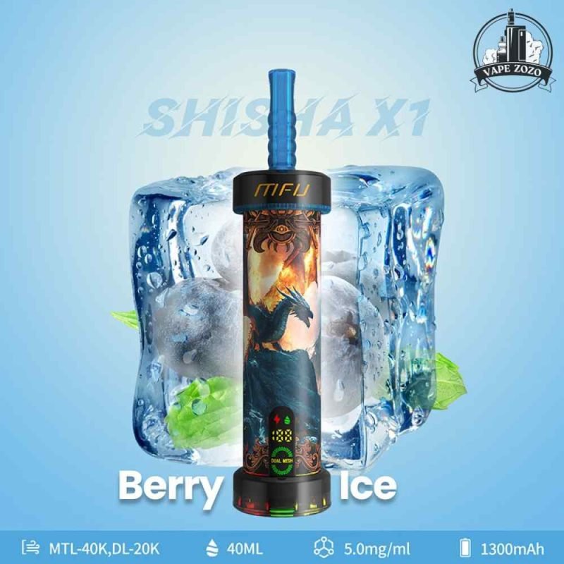 MFU Shisha X1 40000 Puffs 5mg Disposable Vape Price in Dubai Berry Ice