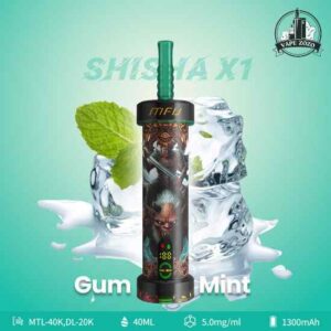 MFU Shisha X1 40000 Puffs 5mg Disposable Vape Price In Dubai Gum Mint