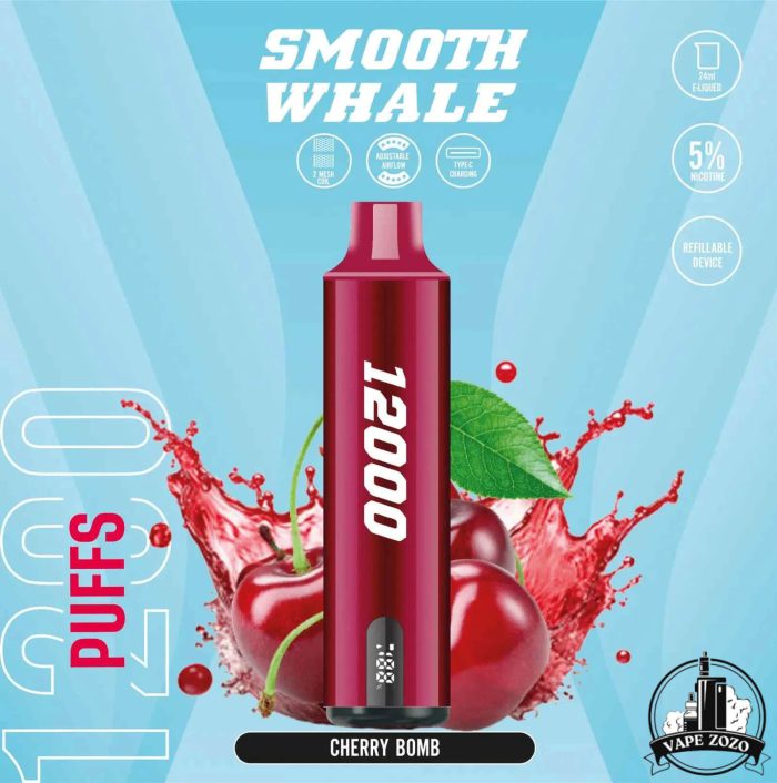 SMOOTH Whale 12000 Puffs 50MG Disposable Vape Price in Dubai CHERRY BOMB