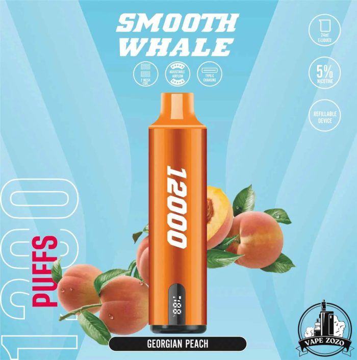 SMOOTH Whale 12000 Puffs 50MG Disposable Vape Price in Dubai GEORGIAN PEACH