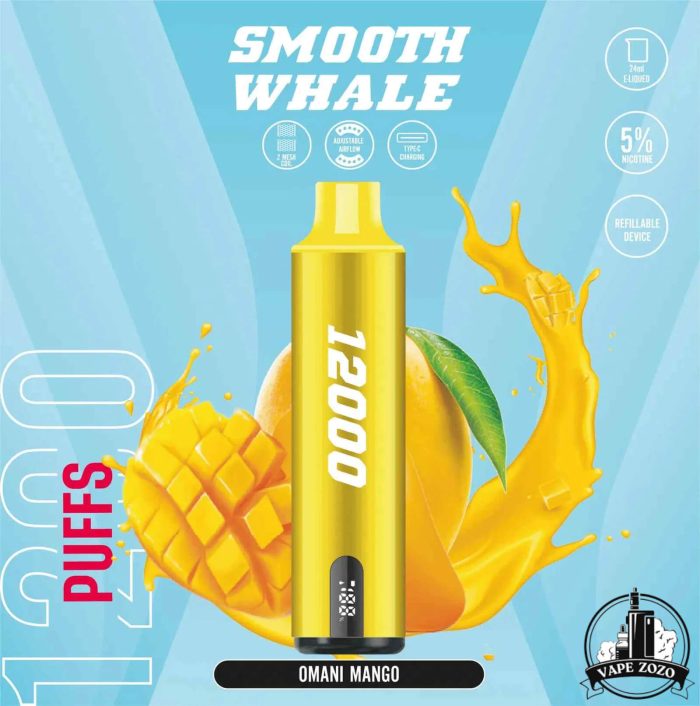 SMOOTH Whale 12000 Puffs 50MG Disposable Vape Price in Dubai OMANI ORANGE