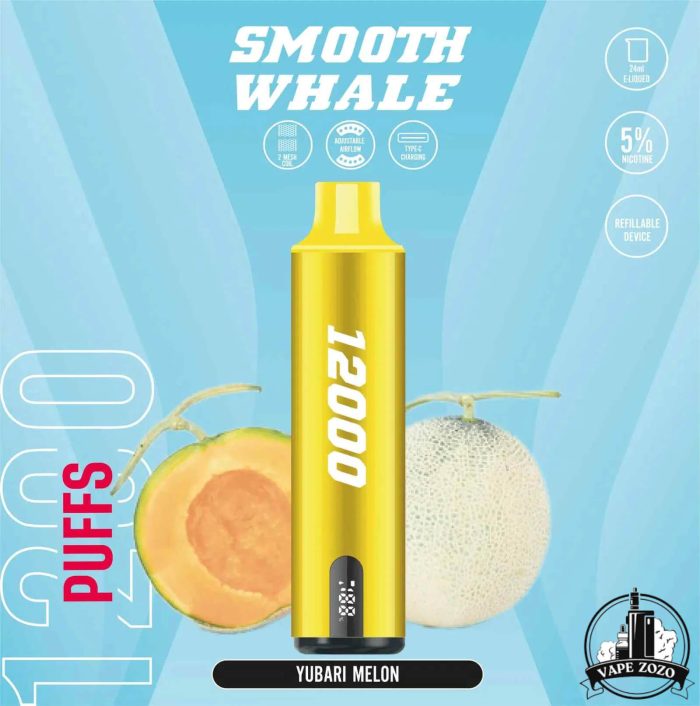 SMOOTH Whale 12000 Puffs 50MG Disposable Vape Price in Dubai YUBANI MELON