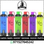 VAPES BARS Ghost Shisha 15000 Puffs 5MG Disposable Vape Price In Dubai