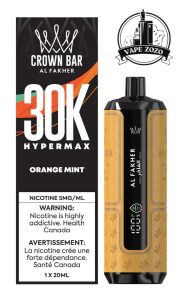 AL FAKHER Crown Bar HYPER MAX 30k Puffs 5MG Disposable Vape Price in Dubai Orange Mint