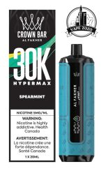 AL FAKHER Crown Bar HYPER MAX 30k Puffs 5MG Disposable Vape Price in Dubai Spearmint