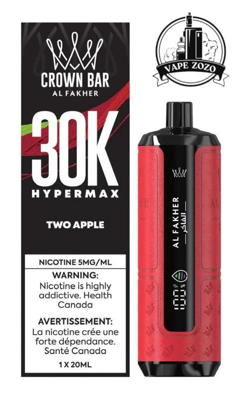 AL FAKHER Crown Bar HYPER MAX 30k Puffs 5MG Disposable Vape Price in Dubai Two Apple