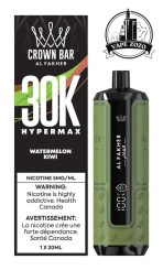 AL FAKHER Crown Bar HYPER MAX 30k Puffs 5MG Disposable Vape Price in Dubai Watermelon Kiwi