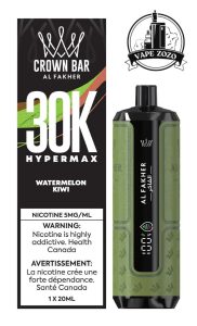 AL FAKHER Crown Bar HYPER MAX 30k Puffs 5MG Disposable Vape Price in Dubai Watermelon Kiwi