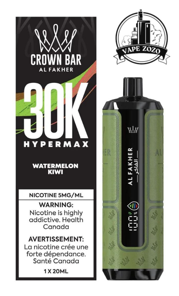 AL FAKHER Crown Bar HYPER MAX 30k Puffs 5MG Disposable Vape Price in Dubai Watermelon Kiwi