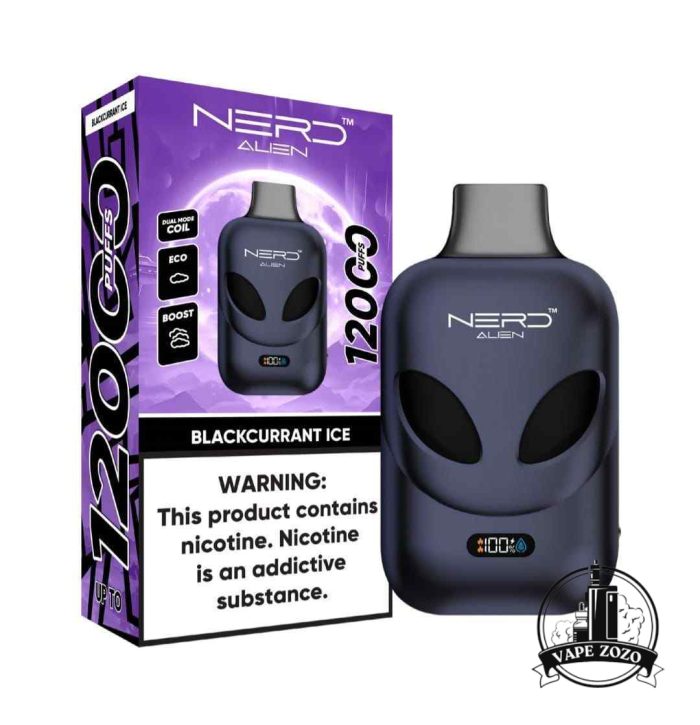 NERD Alien 12000 Puffs 20MG Disposable Vape Price in Dubai BLACKCURRANT ICE