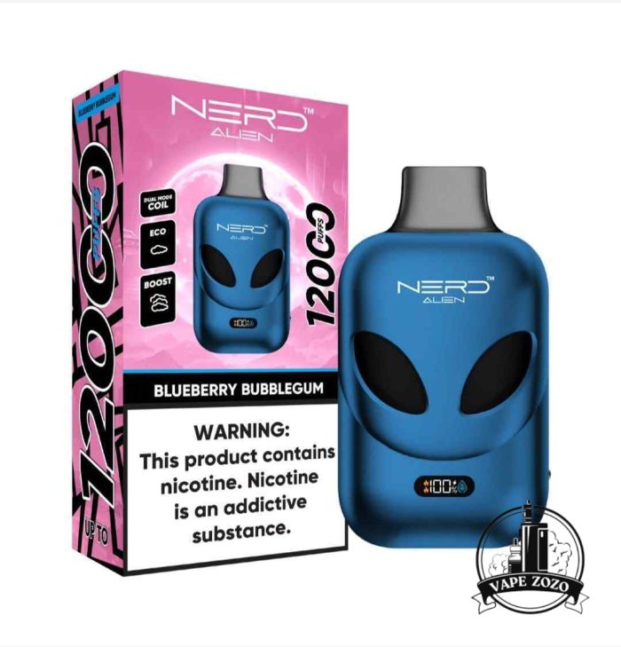 NERD Alien 12000 Puffs 20MG Disposable Vape Price in Dubai BLUEBERRY BUBBLEGUM