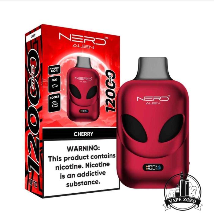 NERD Alien 12000 Puffs 20MG Disposable Vape Price in Dubai CHERRY