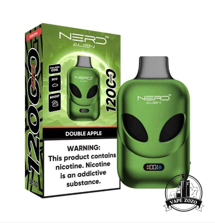 NERD Alien 12000 Puffs 20MG Disposable Vape Price in Dubai Double Apple