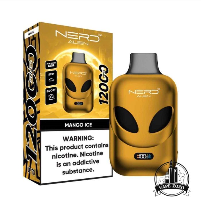 NERD Alien 12000 Puffs 20MG Disposable Vape Price in Dubai MANGO ICE