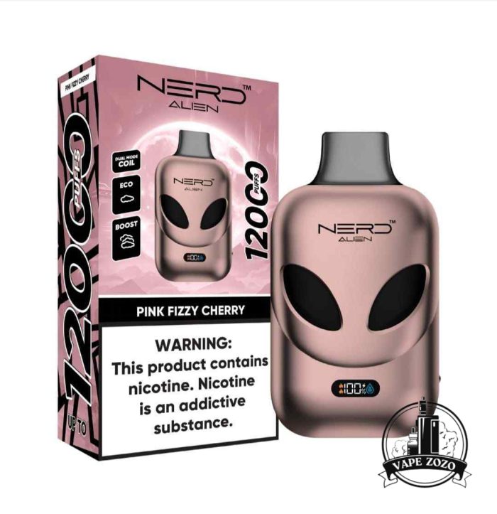 NERD Alien 12000 Puffs 20MG Disposable Vape Price in Dubai PINK FIZZY CHERRY