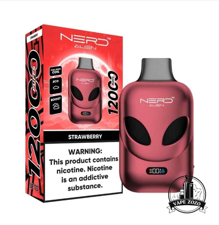 NERD Alien 12000 Puffs 20MG Disposable Vape Price in Dubai STRAWBERRY