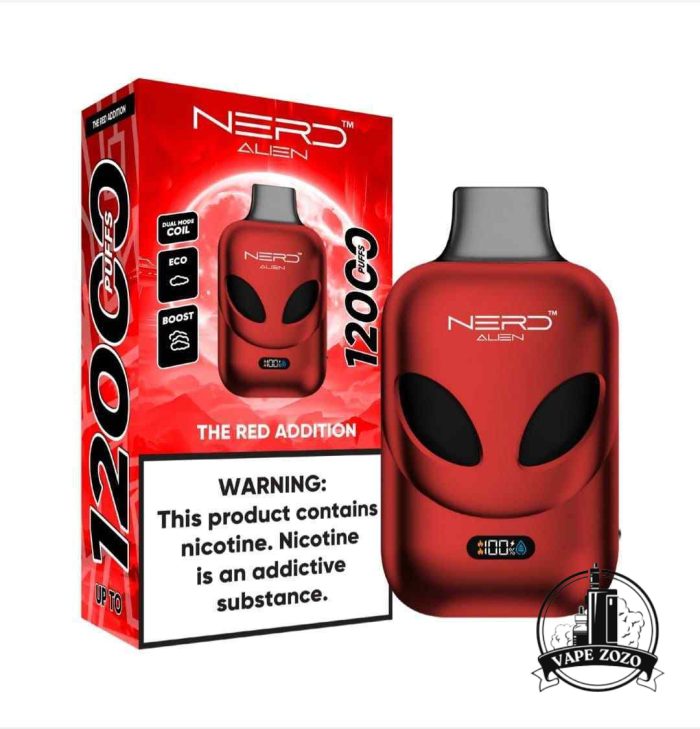 NERD Alien 12000 Puffs 20MG Disposable Vape Price in Dubai THE RED ADDITION