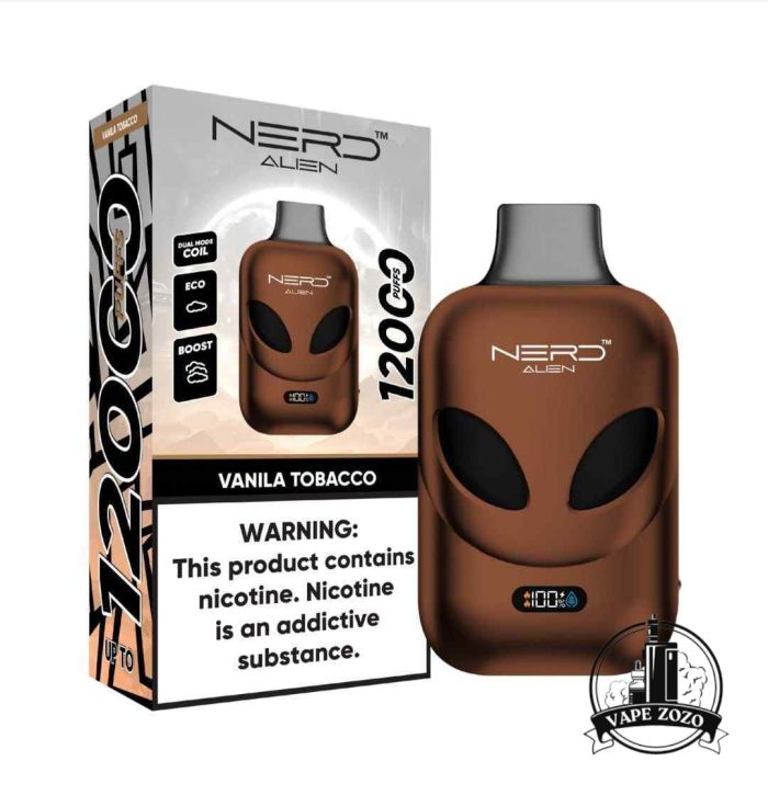NERD Alien 12000 Puffs 20MG Disposable Vape Price in Dubai VANILA TOBACCO