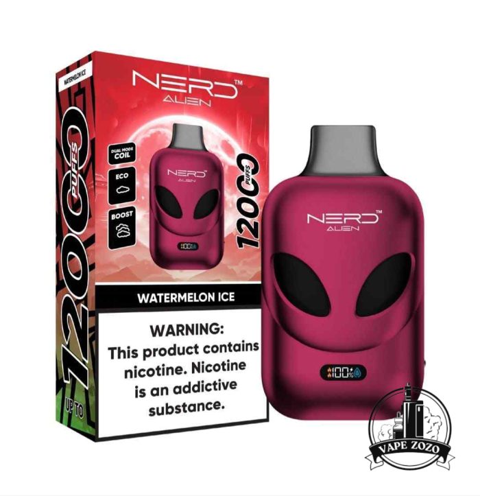 NERD Alien 12000 Puffs 20MG Disposable Vape Price in Dubai WATERMELON ICE
