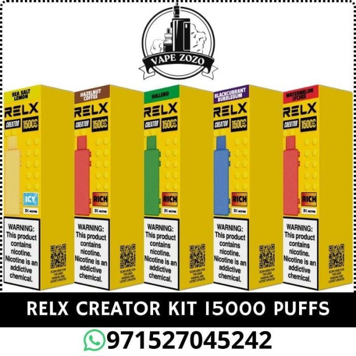 RELX Creator Kit 15000 Puffs Disposable Vape Price in Dubai