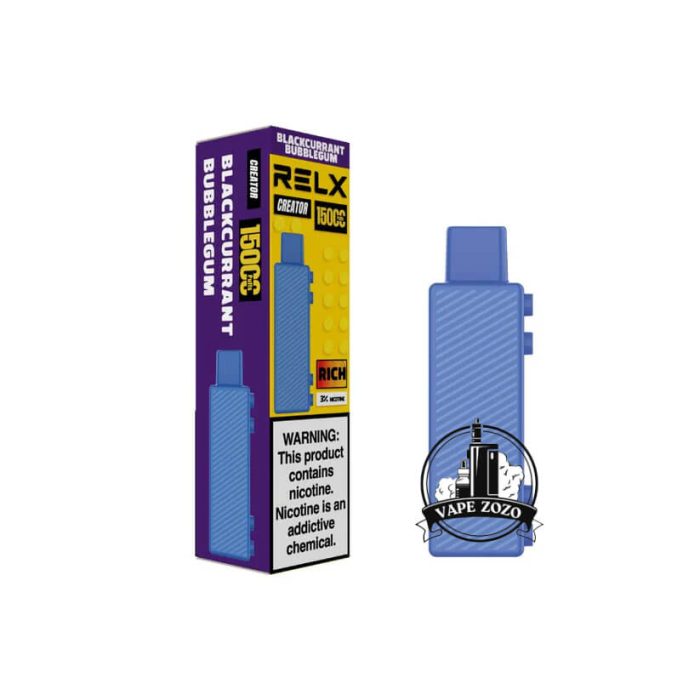 RELX Creator Kit 15000 Puffs Disposable Vape Price in Dubai Blackcurrant Bubblegum
