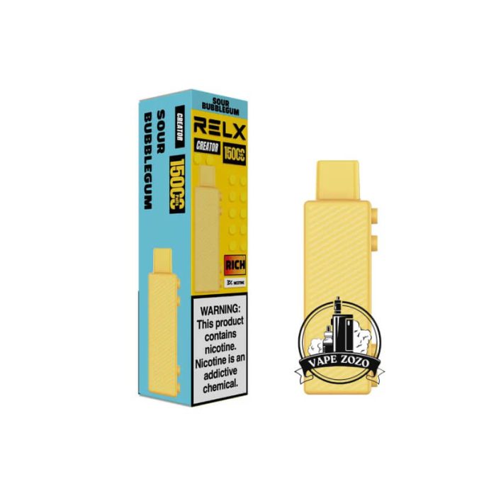 RELX Creator Kit 15000 Puffs Disposable Vape Price in Dubai Sour Bubblegum