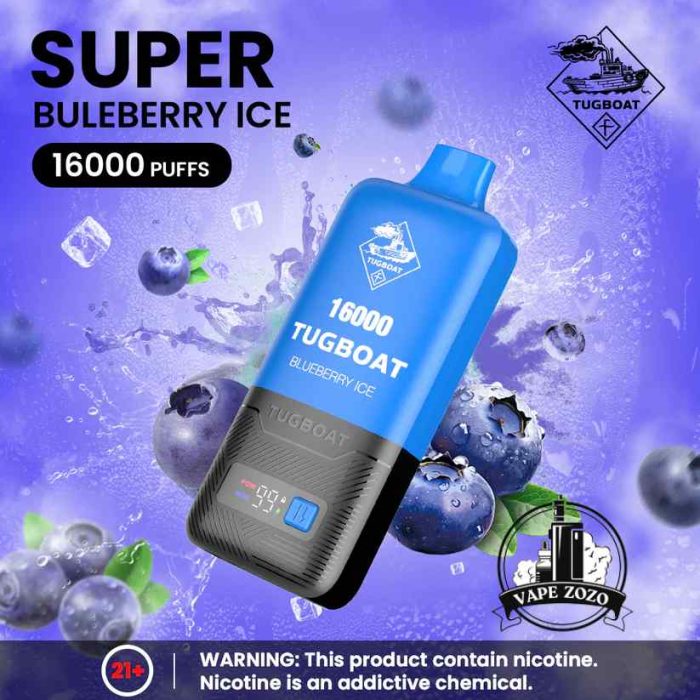 TUGBOAT Super 16000 Puffs 50MG Disposable Vape Price in Dubai Blueberry Ice