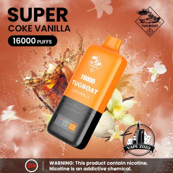 TUGBOAT Super 16000 Puffs 50MG Disposable Vape Price in Dubai Coke Vanilla